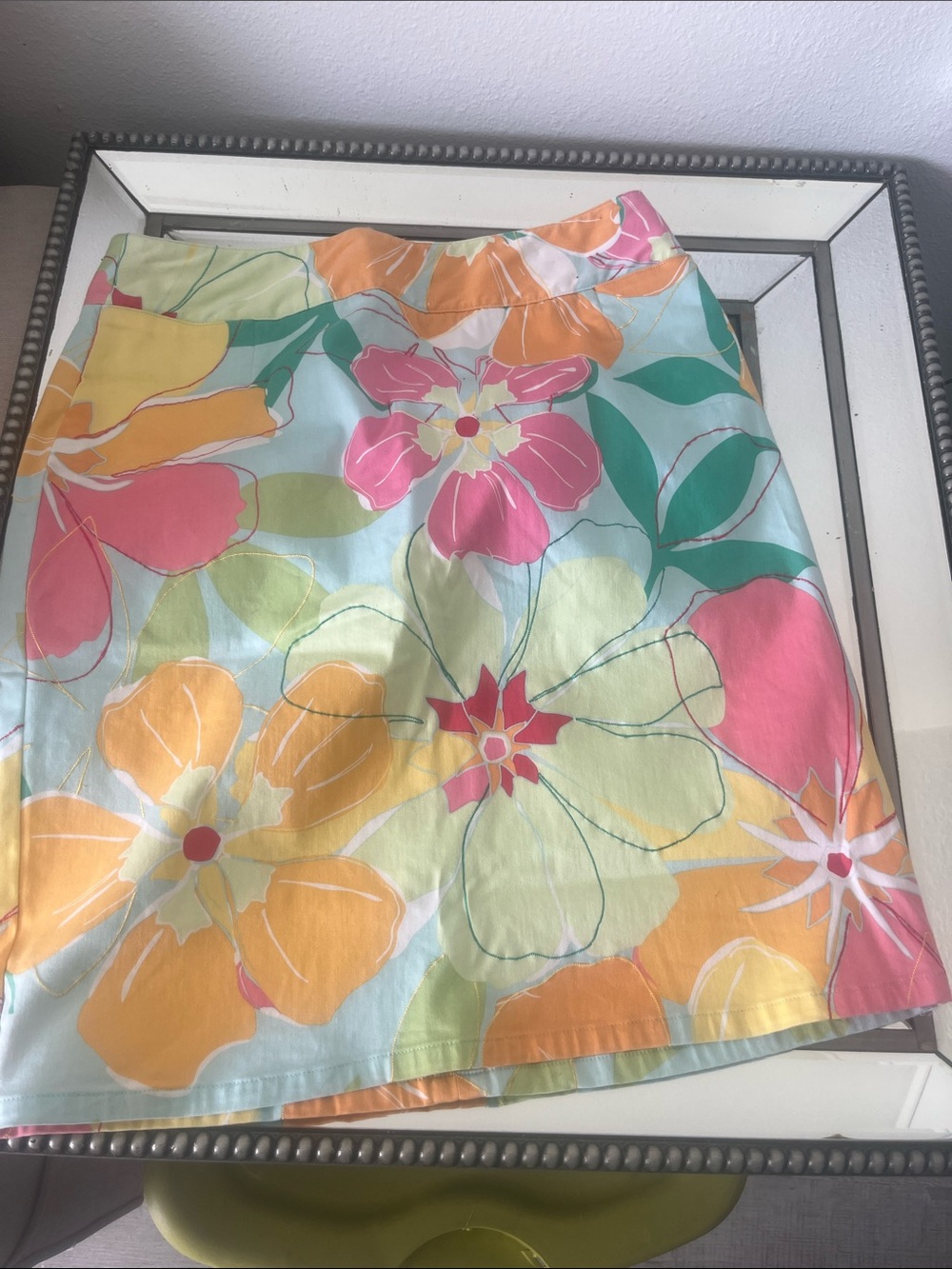 Talbots Floral Midi Skirt - Pink, Yellow, Green, Orange